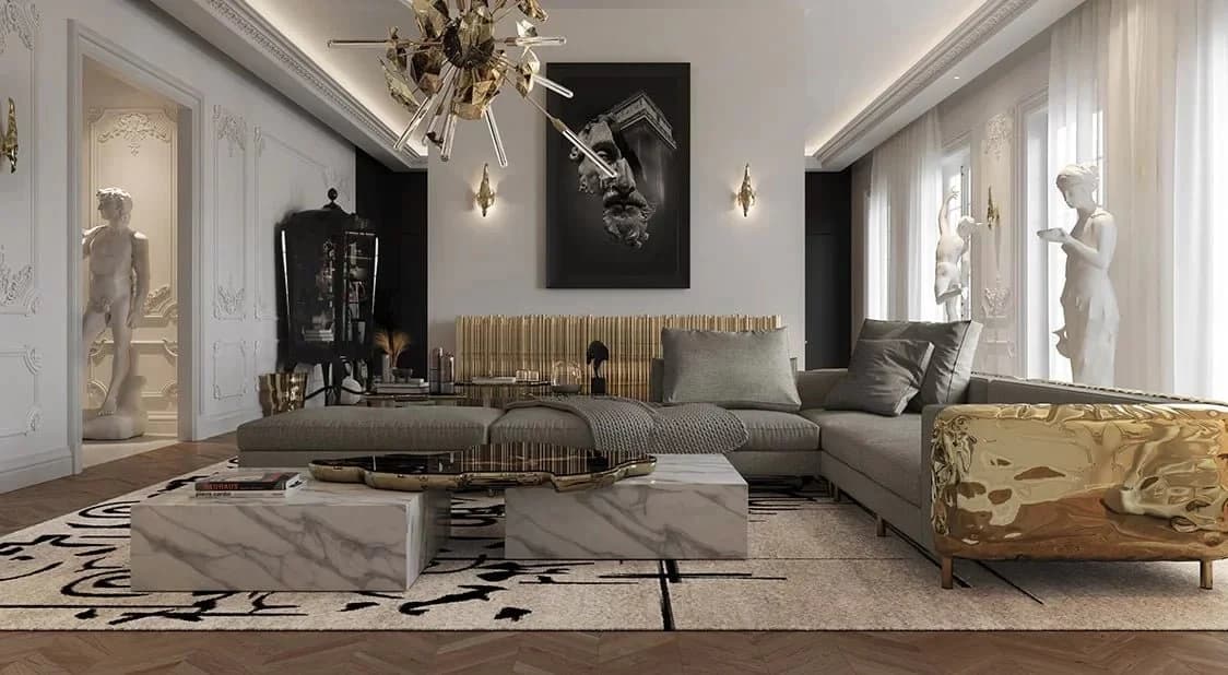 Mobilier en marbre de luxe, pièces sur-mesure ATELIA, Casablanca